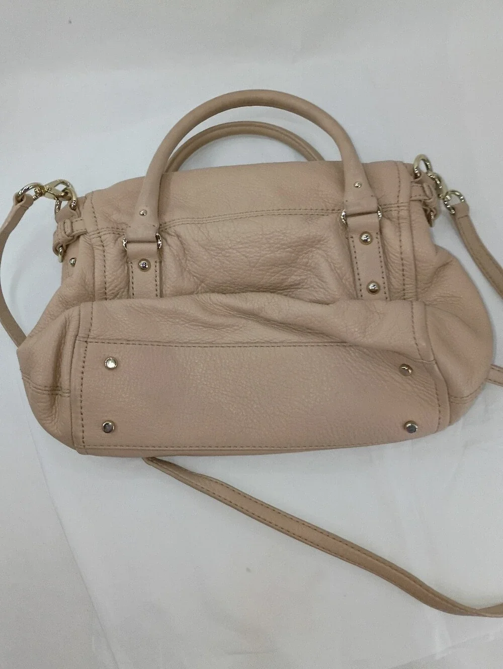 KATE SPADE COBBLE HILL LESLIE PEBBLE BEIGE LEATHER  PURSE